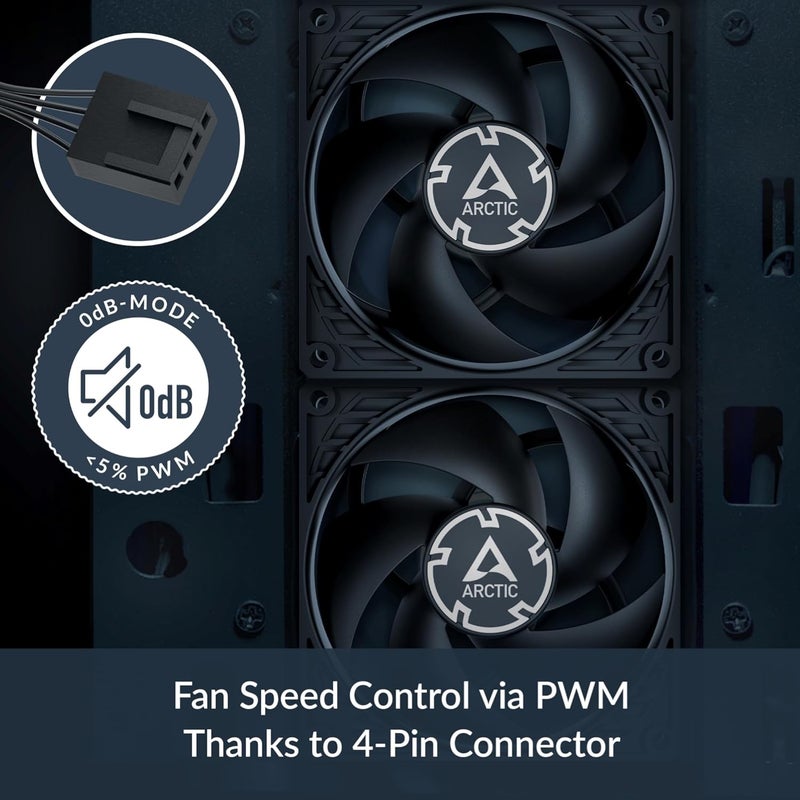 Arctic P9 Max - PC Fan, High-Performance 92 mm PWM case Fan, 450-4300 RPM, Optimized for Static Pressure, 0dB Mode - Black - Image 3